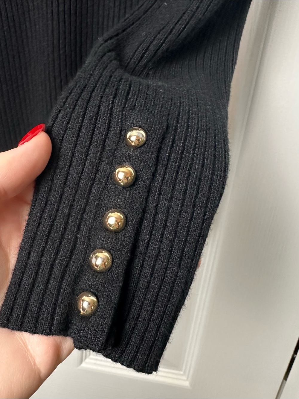 H&M Black Ribbed Cowl Neck Turtleneck Sweater - Picture 2 of 5